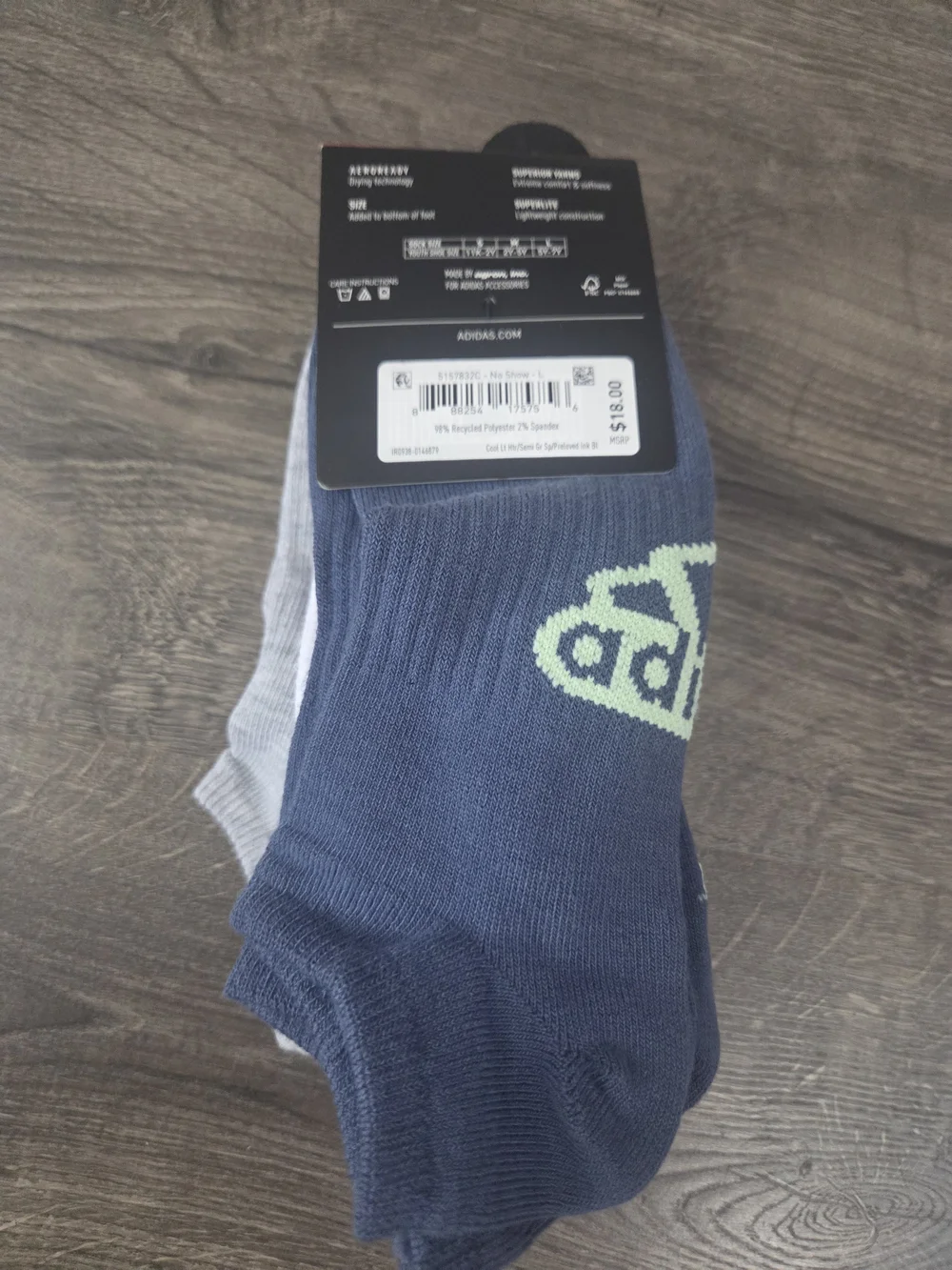 Boys adidas 6-Pack Superlite Classic No-Show Socks size L NEW